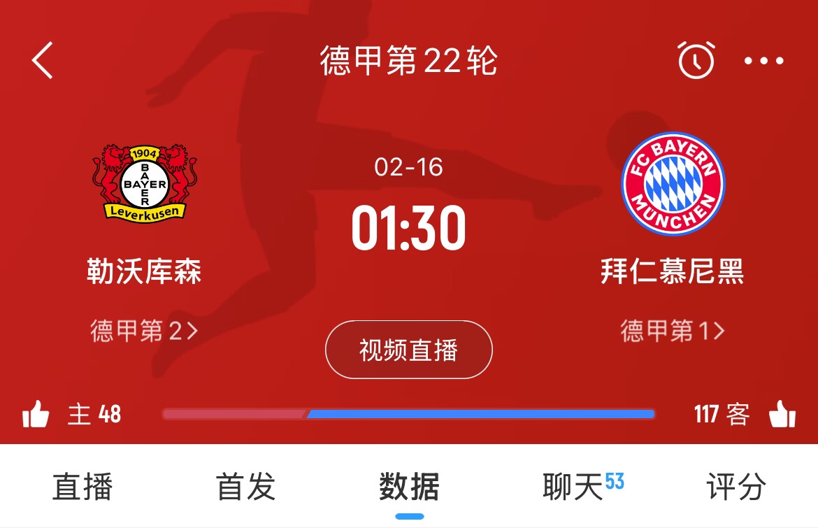  下輪決定冠軍？拜仁下場(chǎng)德甲將客戰(zhàn)勒沃庫(kù)森，若取勝將11分領(lǐng)跑