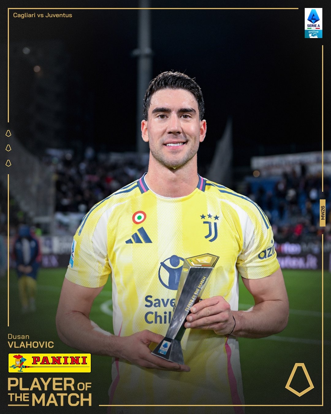  打進(jìn)致勝進(jìn)球！弗拉霍維奇當(dāng)選尤文1-0卡利亞里全場(chǎng)最佳球員