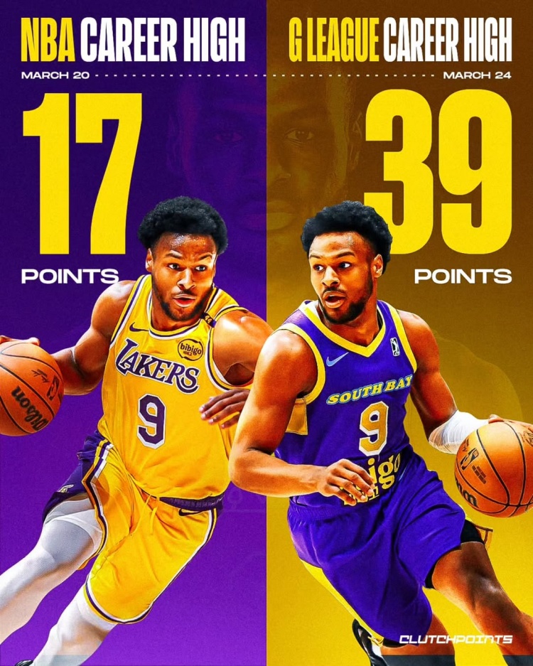  在進(jìn)步！布朗尼一周內(nèi)先后創(chuàng)下個(gè)人NBA和G聯(lián)盟單場(chǎng)得分新紀(jì)錄