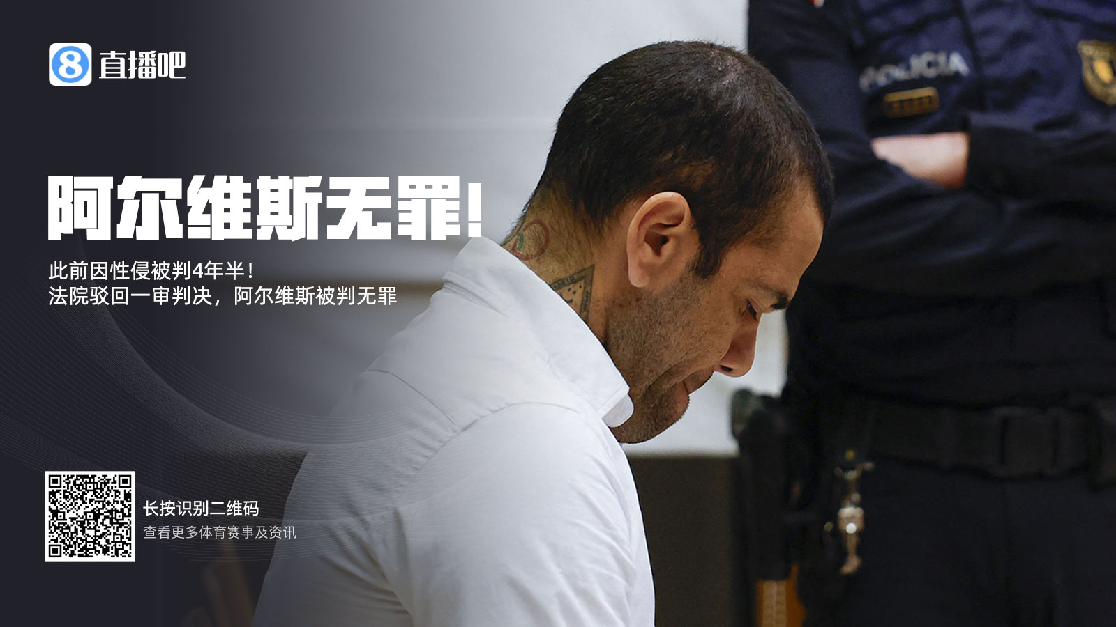  此前被判4年半！阿爾維斯上訴成功無罪釋放 加泰高院駁回一審判決